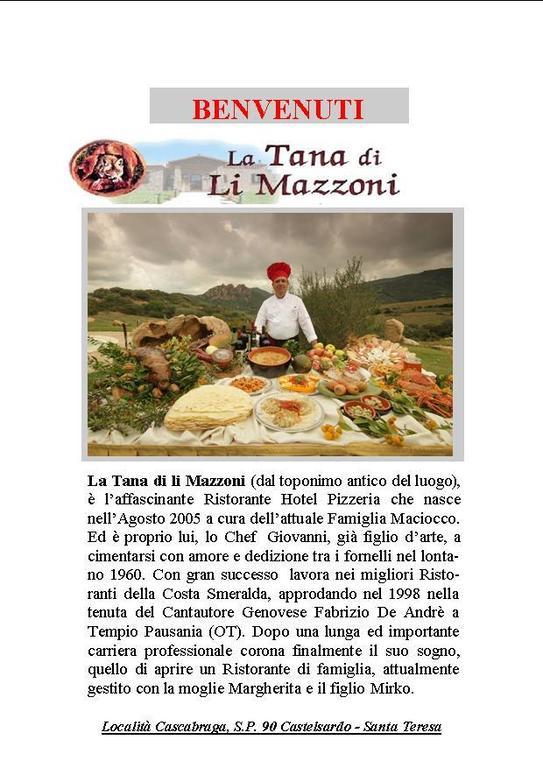 Hotel Ristorante La Tana Di Li Mazzoni Trinità dʼAgultu Exteriör bild